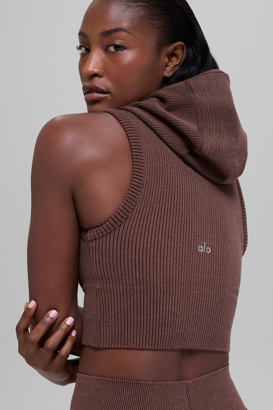 Seamless Two Tone Rib Hooded Vest