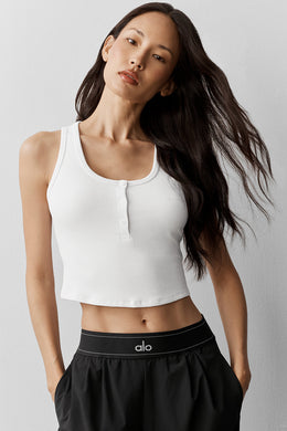 Ribbed Modal Henley Tank