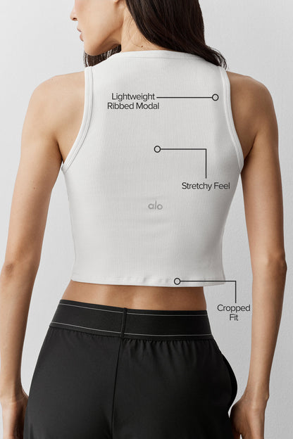 Ribbed Modal Henley Tank