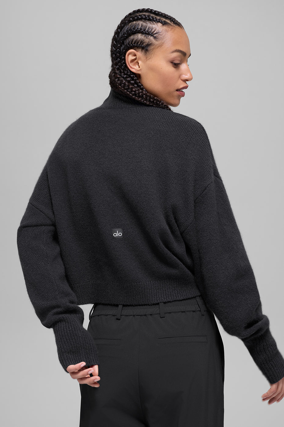 Wool Cashmere Cropped New Class Turtleneck Sweater