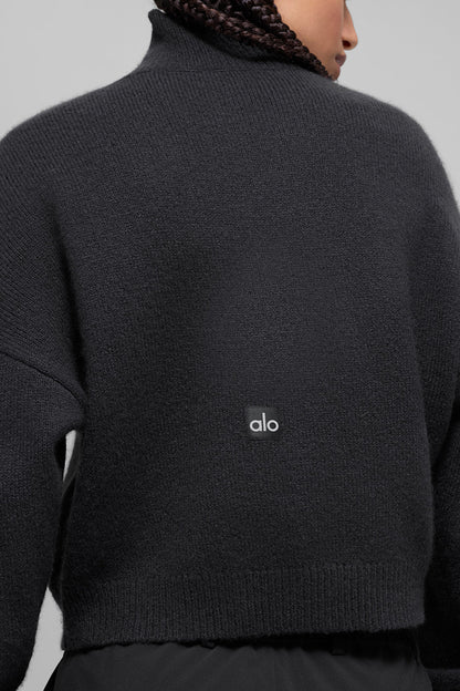 Wool Cashmere Cropped New Class Turtleneck Sweater