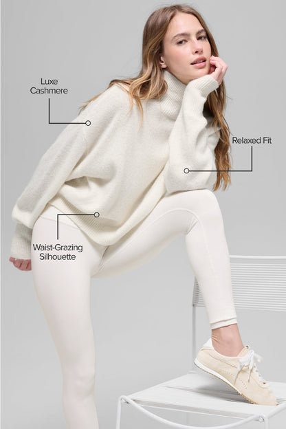 Wool Cashmere Cropped New Class Turtleneck Sweater
