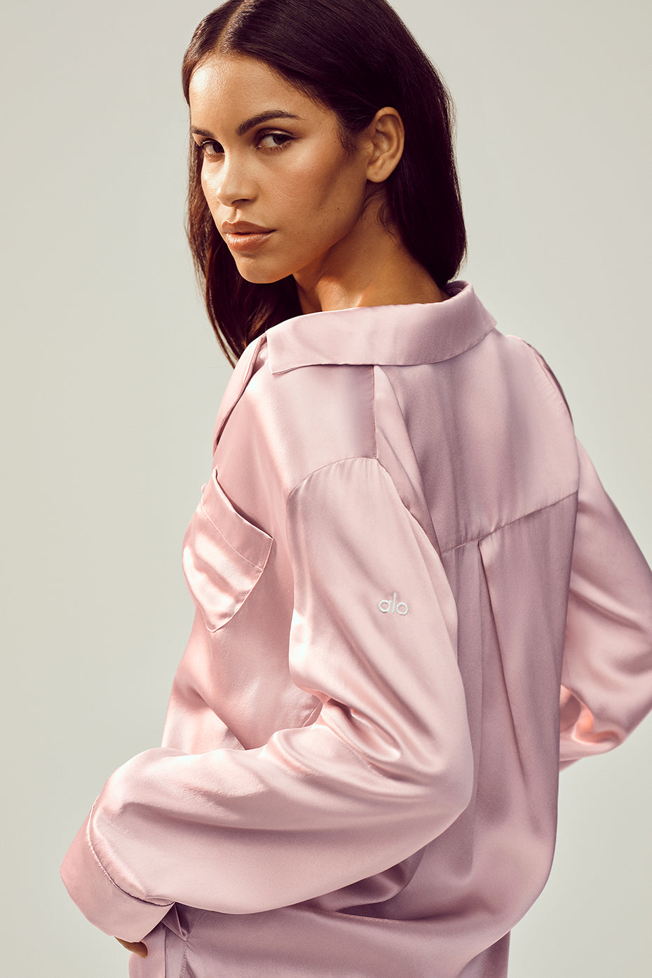 Silk Luminous Button Up