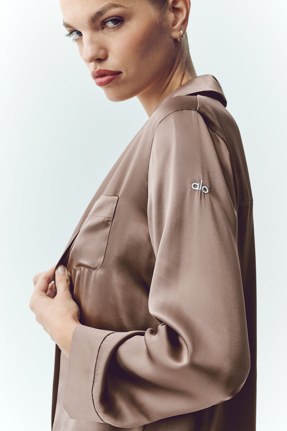 Silk Luminous Button Up