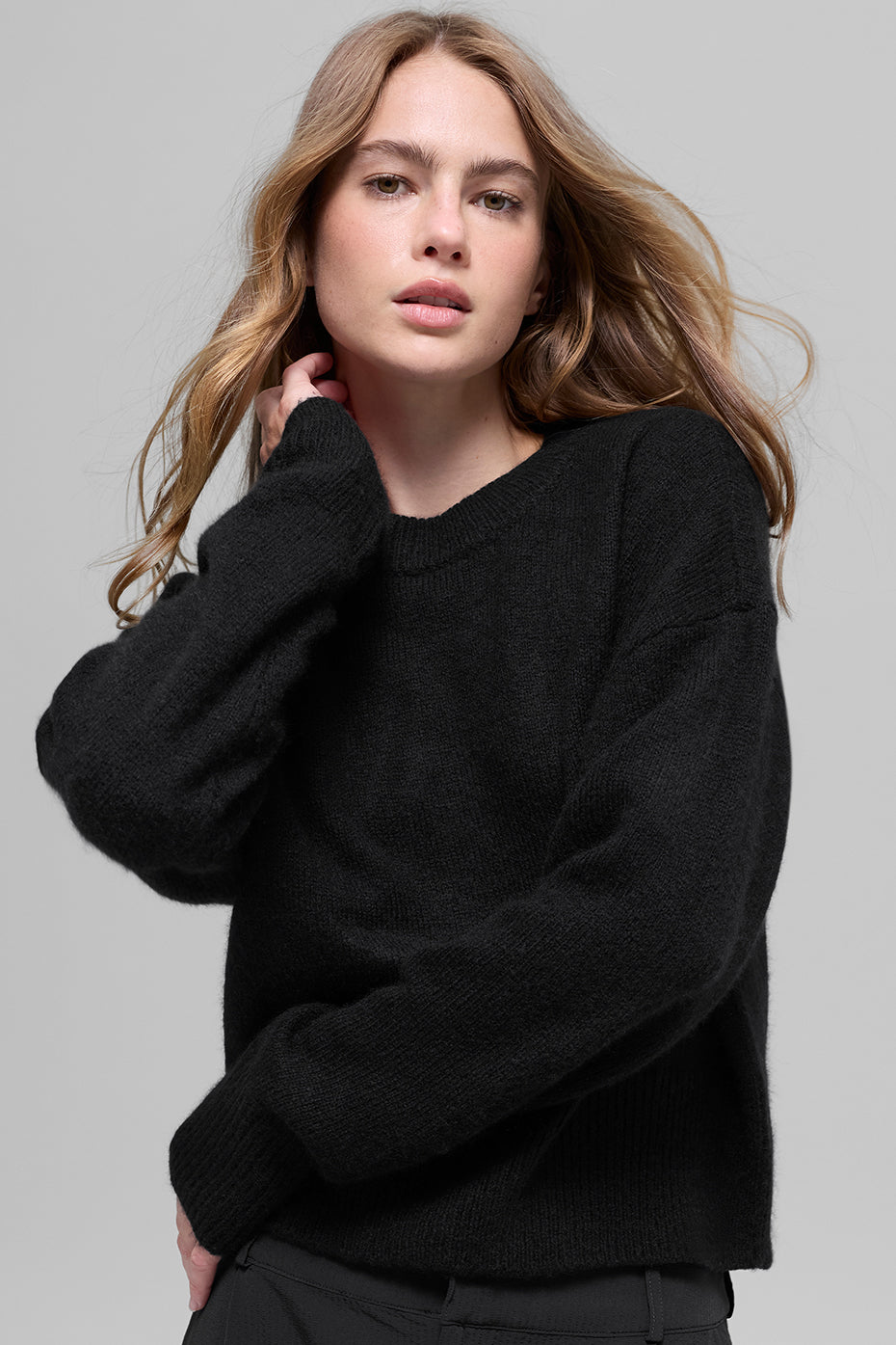 Wool Cashmere Cropped New Class Crewneck Sweater