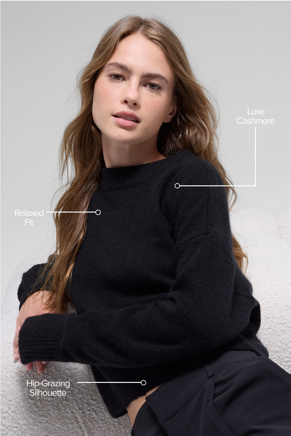 Wool Cashmere Cropped New Class Crewneck Sweater