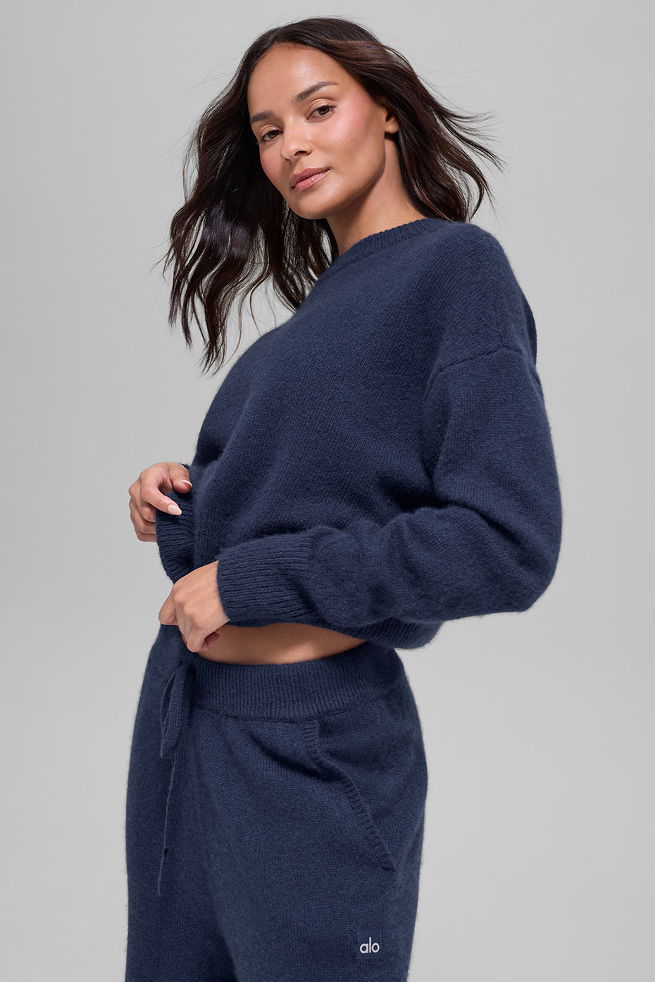 Wool Cashmere Cropped New Class Crewneck Sweater