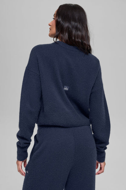 Wool Cashmere Cropped New Class Crewneck Sweater