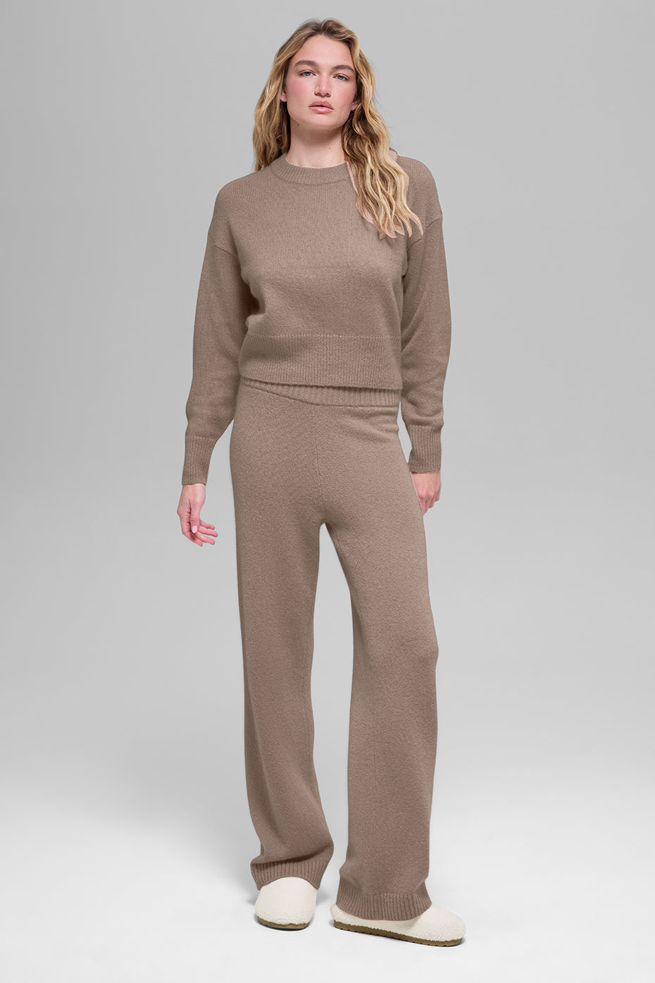 Wool Cashmere Cropped New Class Crewneck Sweater