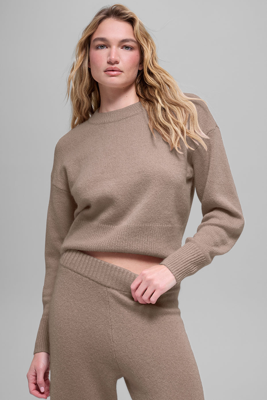 Wool Cashmere Cropped New Class Crewneck Sweater
