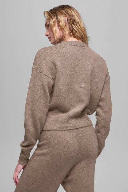 Wool Cashmere Cropped New Class Crewneck Sweater
