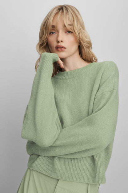 Wool Cashmere Cropped New Class Crewneck Sweater