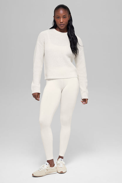 Wool Cashmere Ribbed Noble Crewneck Sweater