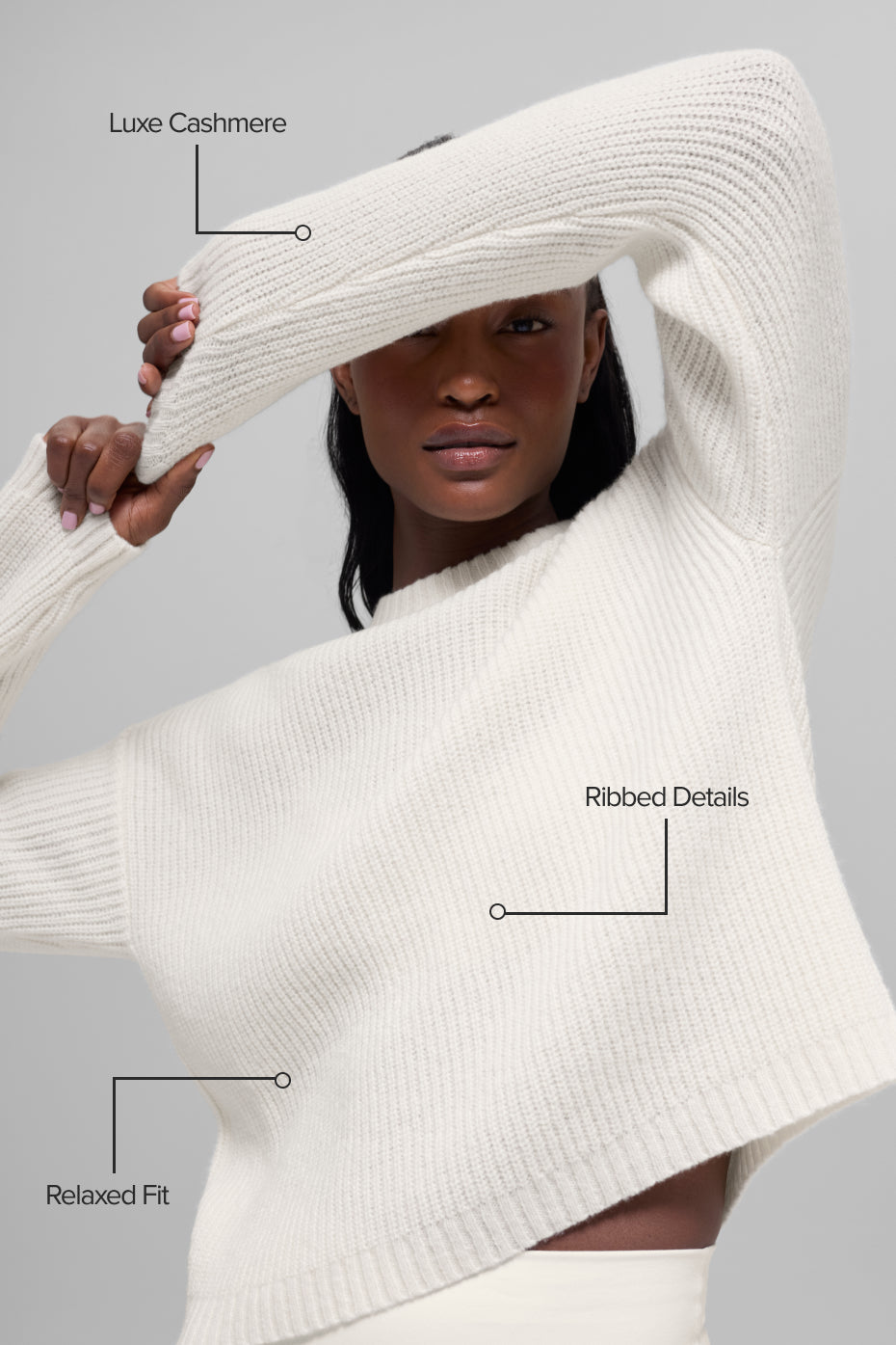 Wool Cashmere Ribbed Noble Crewneck Sweater