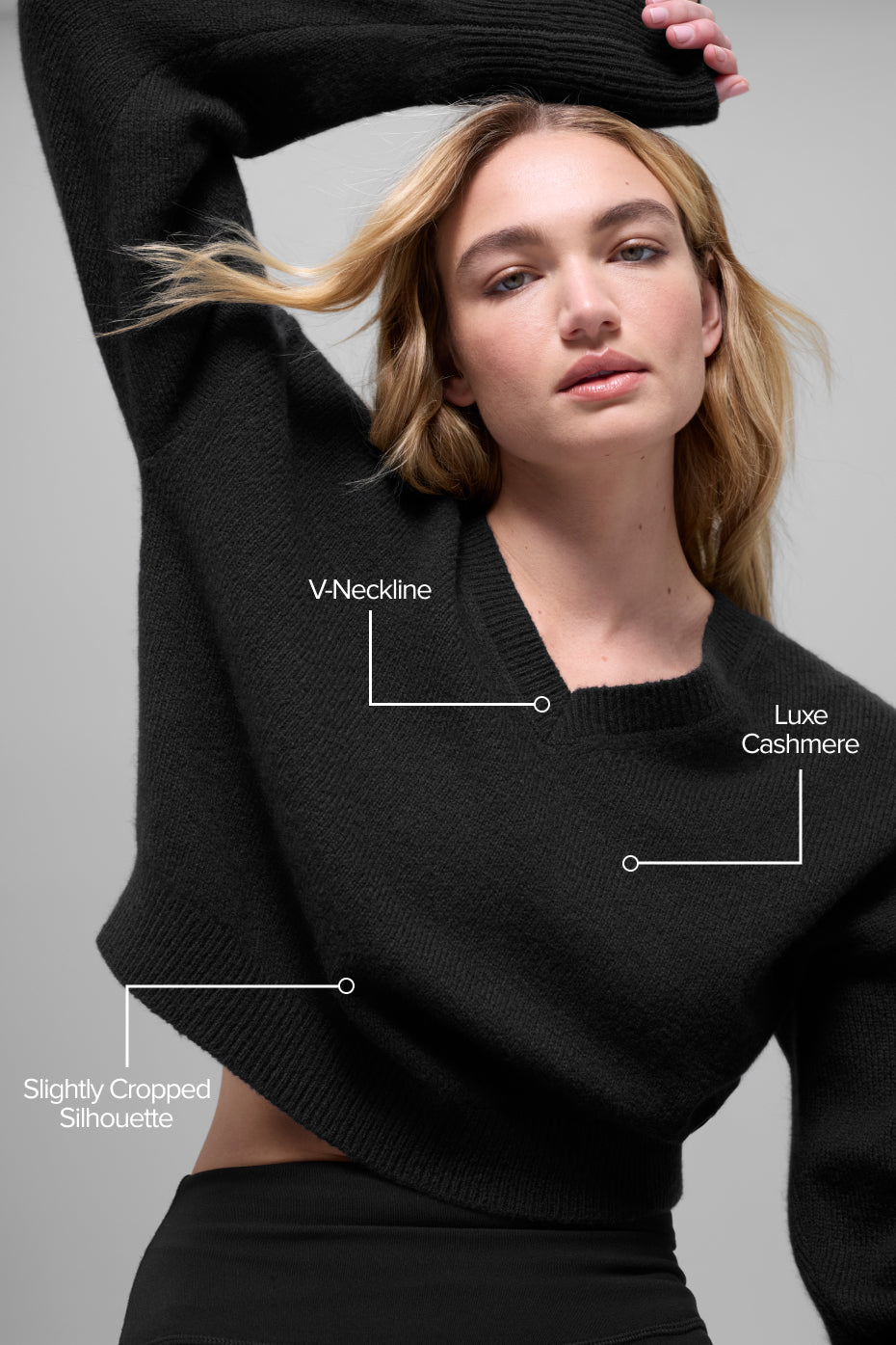 Wool Cashmere Cropped New Class V-Neck Sweater