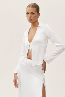 Silk Blend Radiance Long Sleeve Top