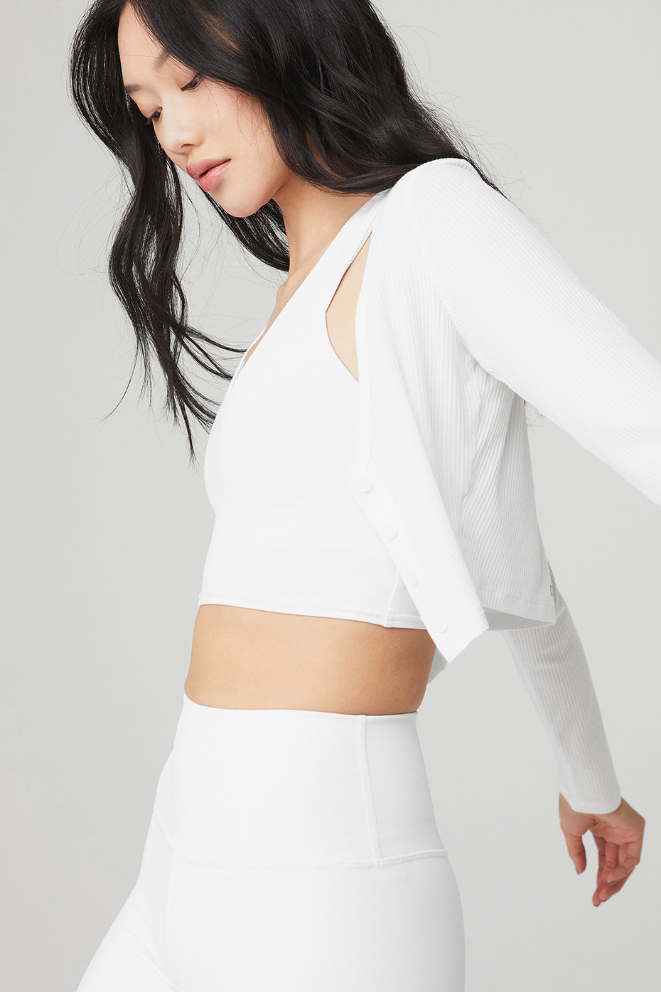 Ribbed Cropped Whisper Cardigan