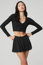 Ribbed Cropped Whisper Cardigan