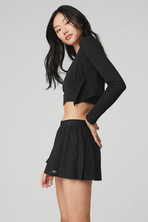 Ribbed Cropped Whisper Cardigan