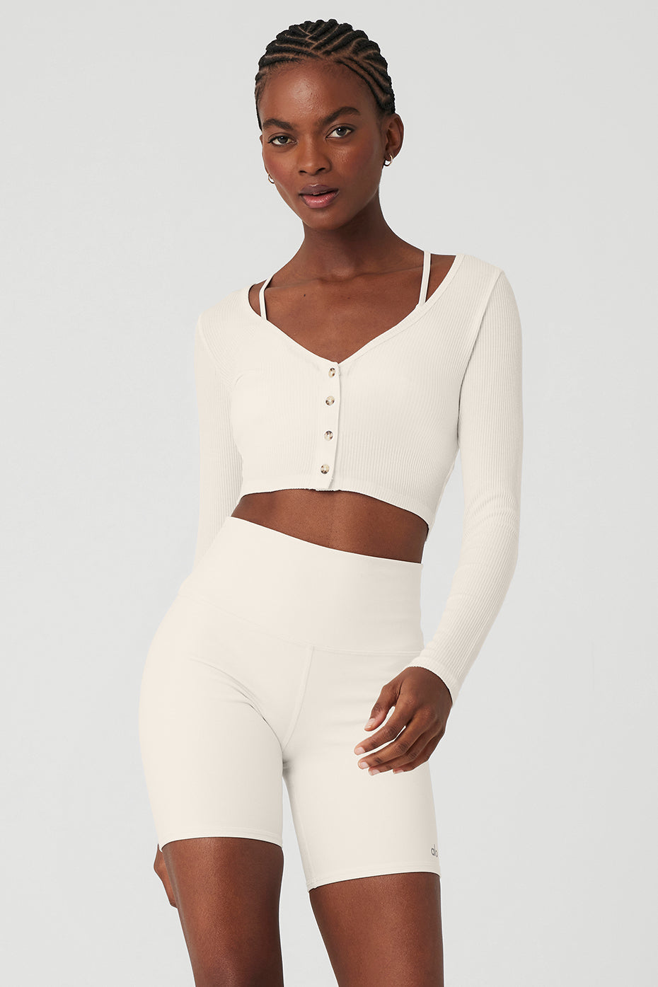 Ribbed Cropped Whisper Cardigan