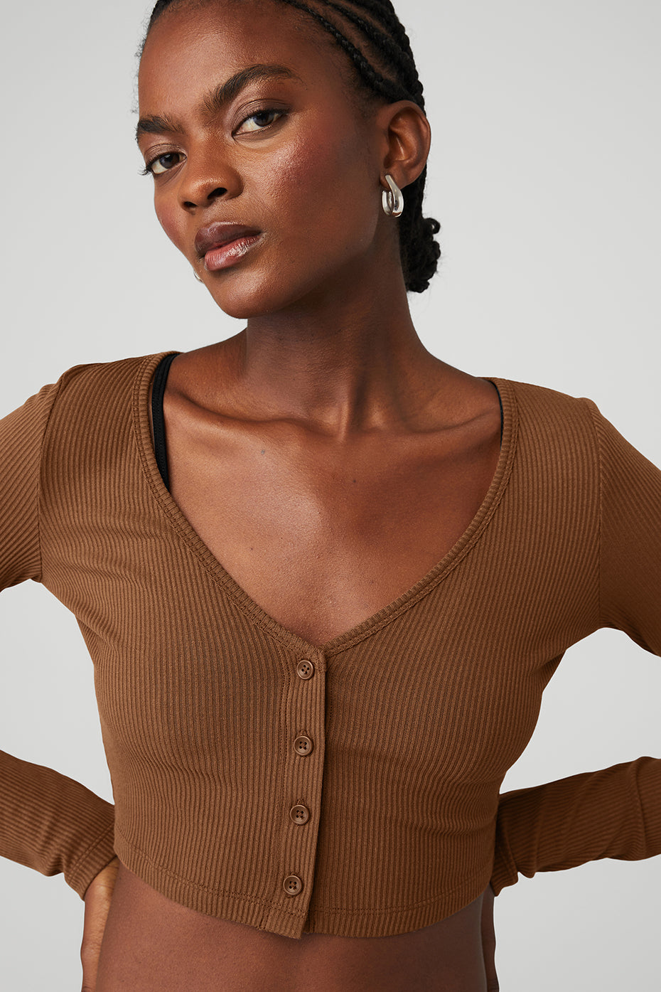 Ribbed Cropped Whisper Cardigan