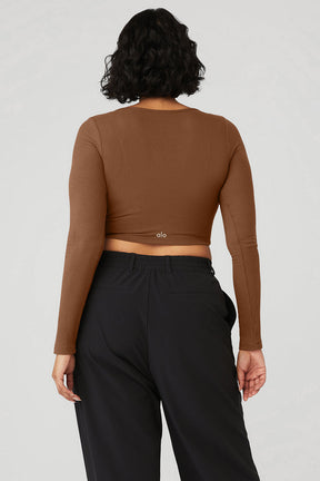 Ribbed Cropped Whisper Cardigan