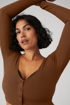 Ribbed Cropped Whisper Cardigan