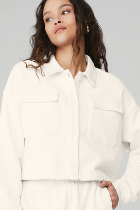 Renown Cropped Button-Up Pullover