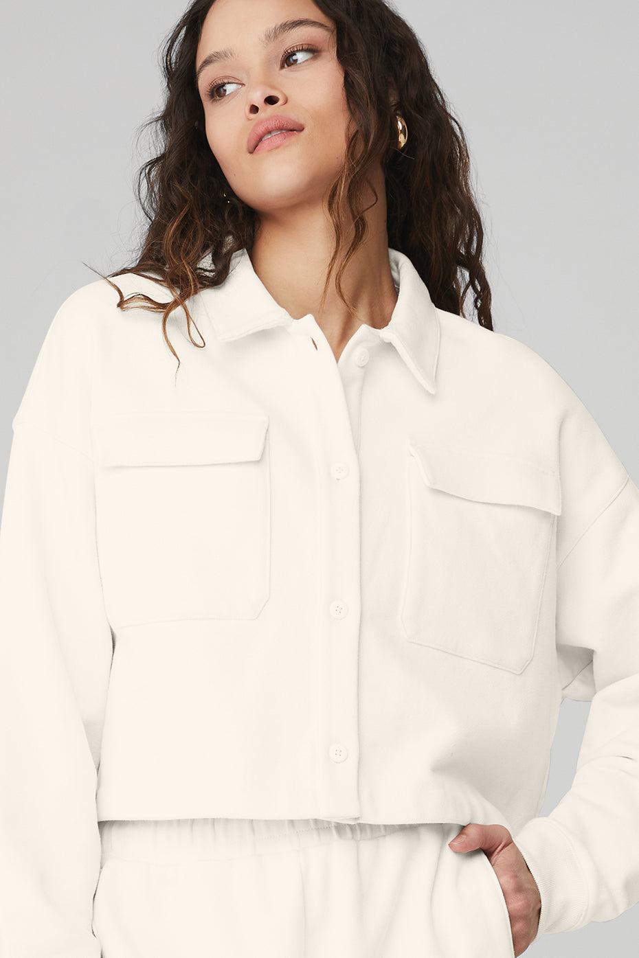 Renown Cropped Button-Up Pullover