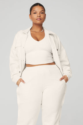 Renown Cropped Button-Up Pullover