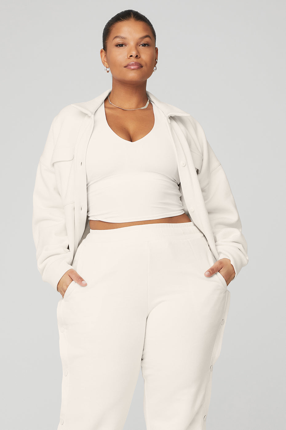 Renown Cropped Button-Up Pullover