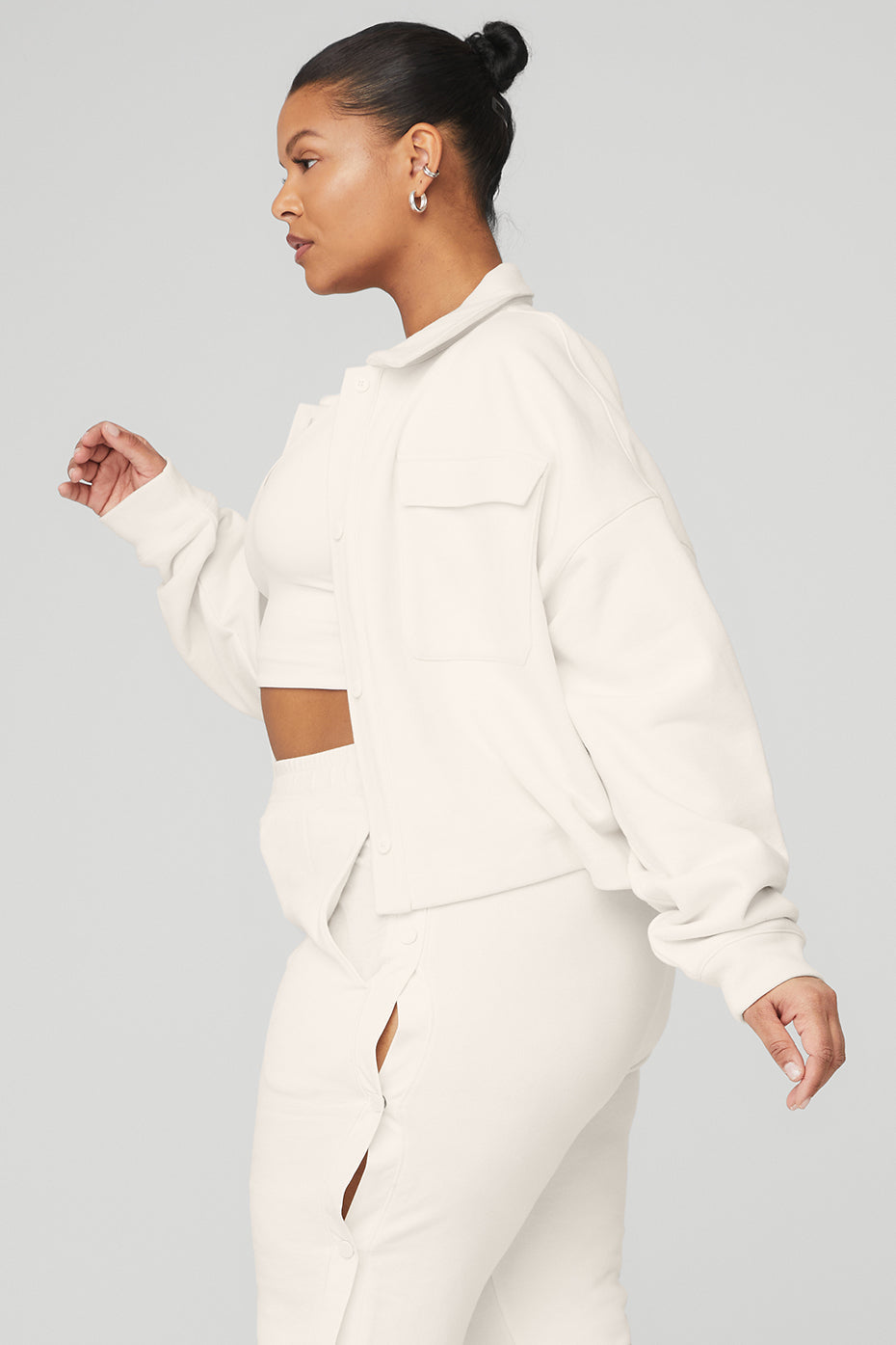 Renown Cropped Button-Up Pullover