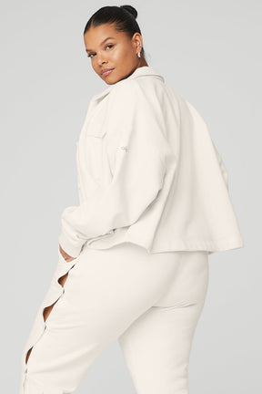 Renown Cropped Button-Up Pullover