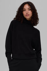 Waffle Weekend Escape Mock Neck Long Sleeve