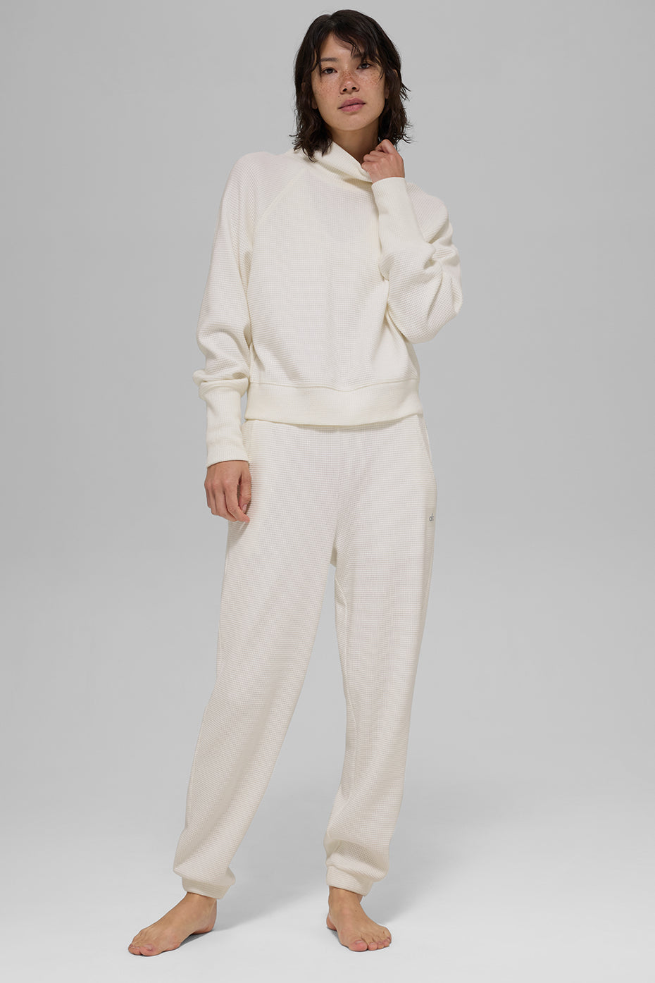 Waffle Weekend Escape Mock Neck Long Sleeve