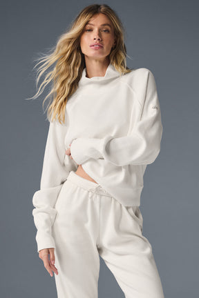 Waffle Weekend Escape Mock Neck Long Sleeve