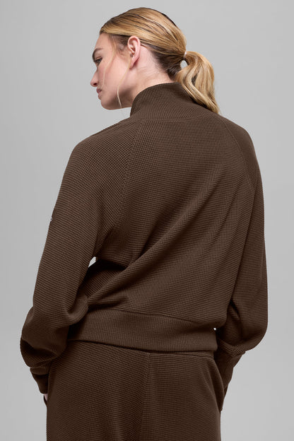 Waffle Weekend Escape Mock Neck Long Sleeve