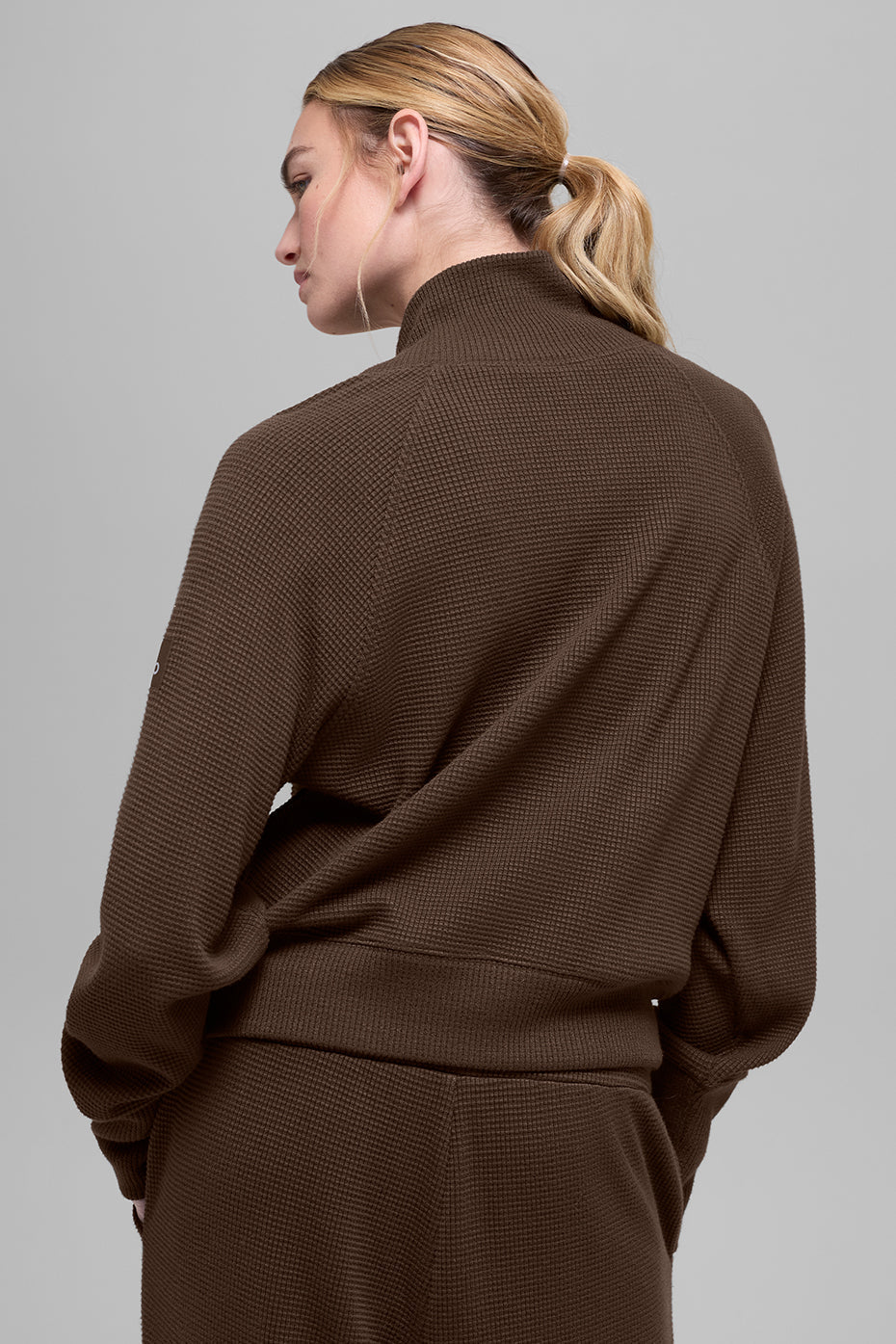 Waffle Weekend Escape Mock Neck Long Sleeve