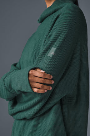 Waffle Weekend Escape Mock Neck Long Sleeve