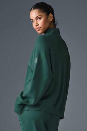 Waffle Weekend Escape Mock Neck Long Sleeve