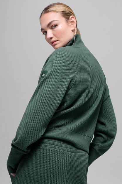 Waffle Weekend Escape Mock Neck Long Sleeve