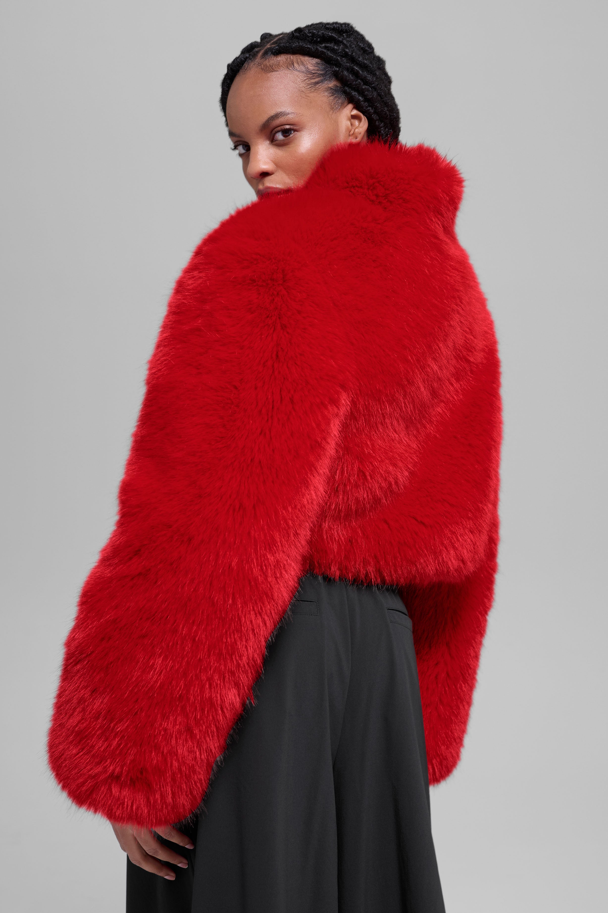 Opulent Faux Fur Cropped Jacket
