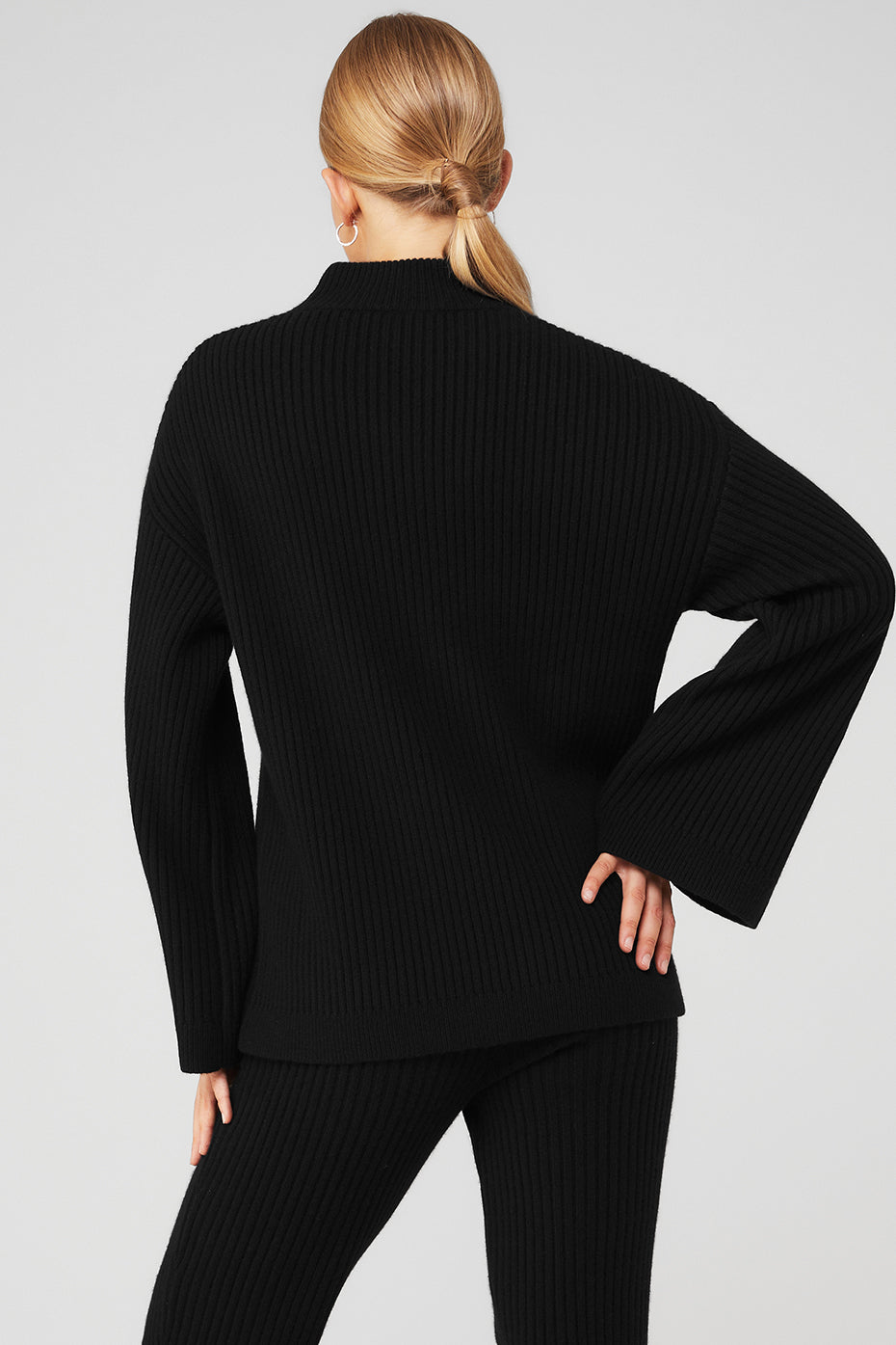 Cashmere Ribbed Winter Dream Mock Neck Coverup