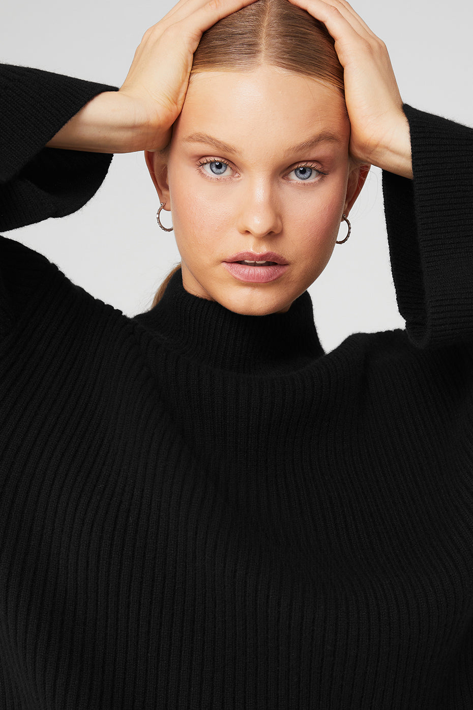 Cashmere Ribbed Winter Dream Mock Neck Coverup