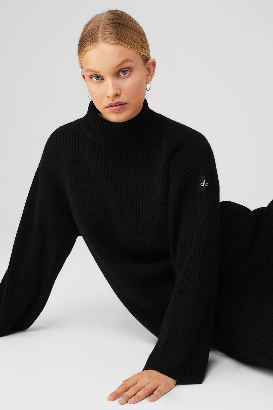 Cashmere Ribbed Winter Dream Mock Neck Coverup