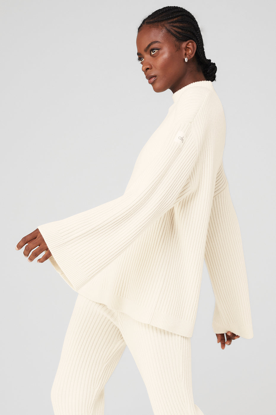 Cashmere Ribbed Winter Dream Mock Neck Coverup