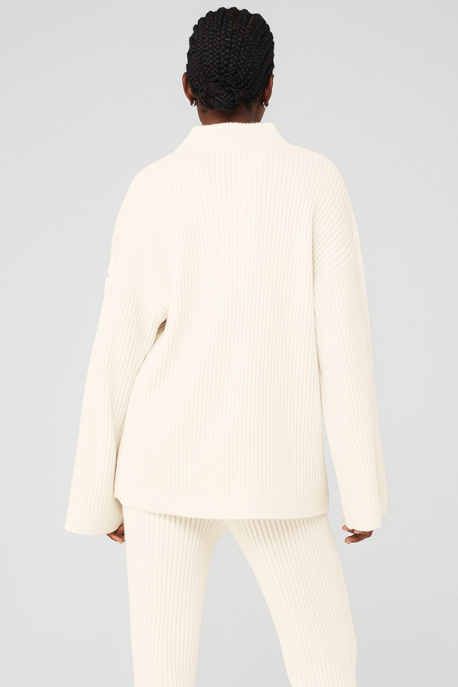 Cashmere Ribbed Winter Dream Mock Neck Coverup