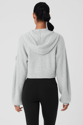 Cashmere Plush Waffle Full Zip Hoodie