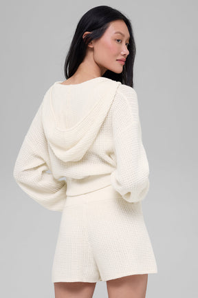 Cashmere Plush Waffle Full Zip Hoodie