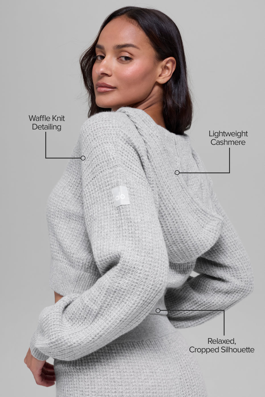 Cashmere Plush Waffle Full Zip Hoodie